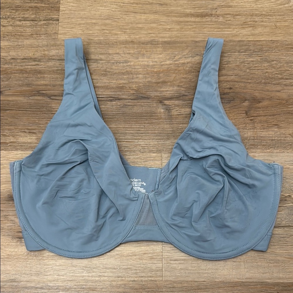 Modern Movement Comfortably Cool  Underwire Full Coverage Gray Blue Bra - Picture 2 of 7